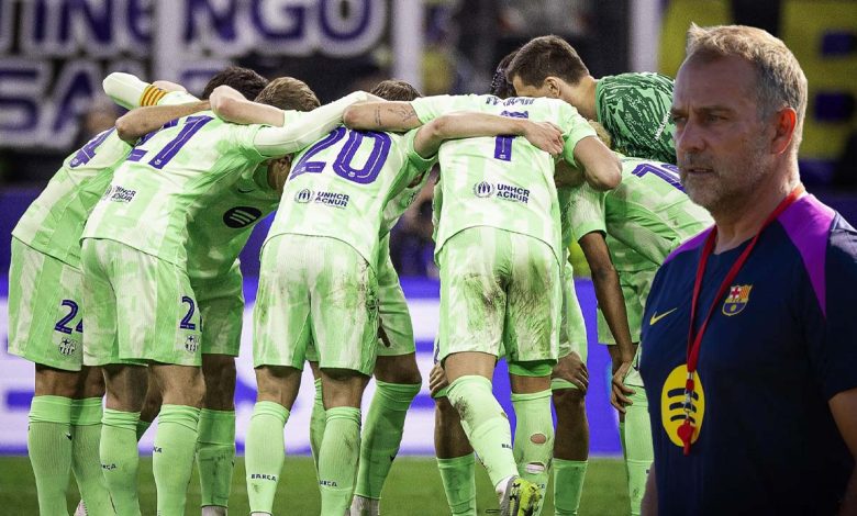 هانز فليك ولاعبي برشلونة