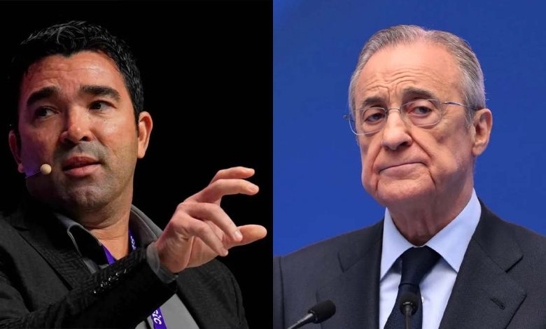 فلورنتينو بيريز رئيس ريال مدريد وديكو المدير الرياضي لبرشلونة