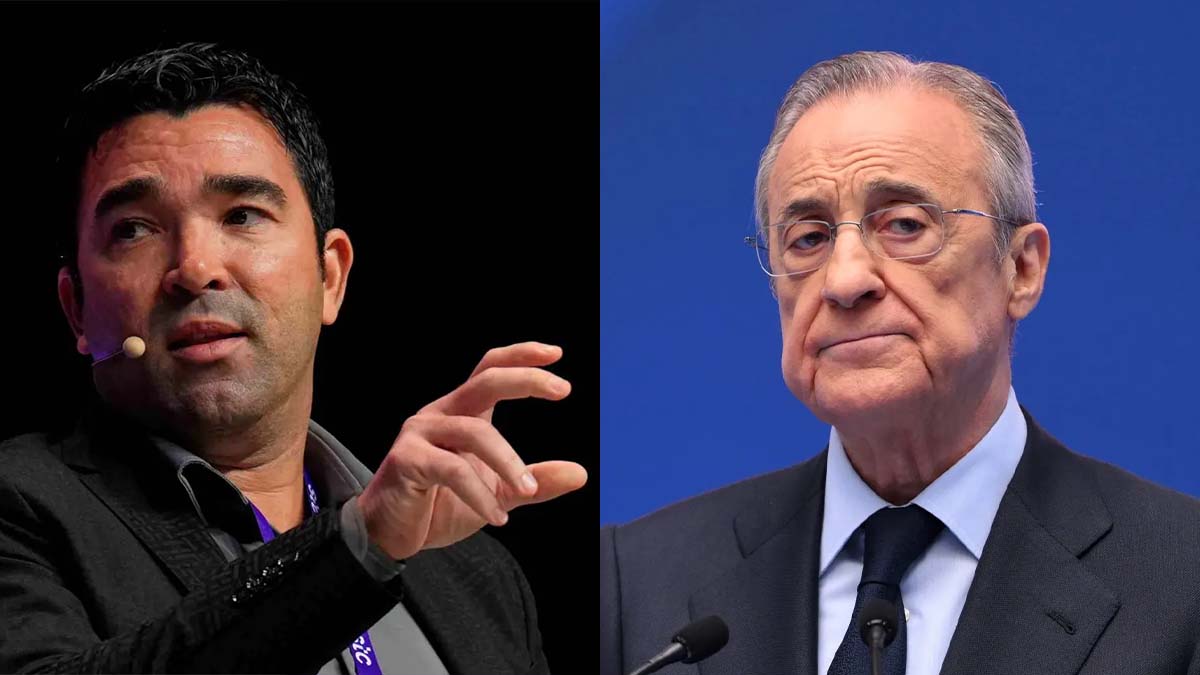 فلورنتينو بيريز رئيس ريال مدريد وديكو المدير الرياضي لبرشلونة