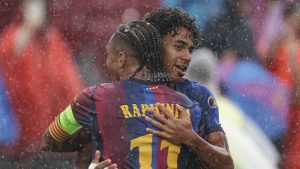 ترتيب هدافي الدوري الاسباني 2026/2027 بعد هاتريك رافينيا وهدف لامين يامال أمام راسينج
