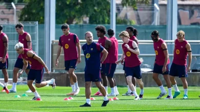 لم يشارك في التدريبات.. تأكد غياب نجم برشلونة عن مواجهة خيتافي